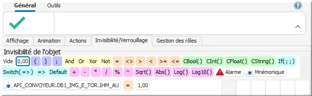Cacher si IHM_AU est 1